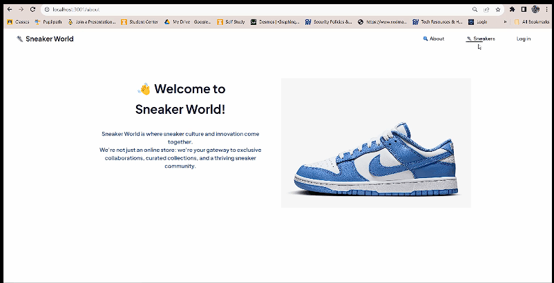 Sneaker World project screenshot