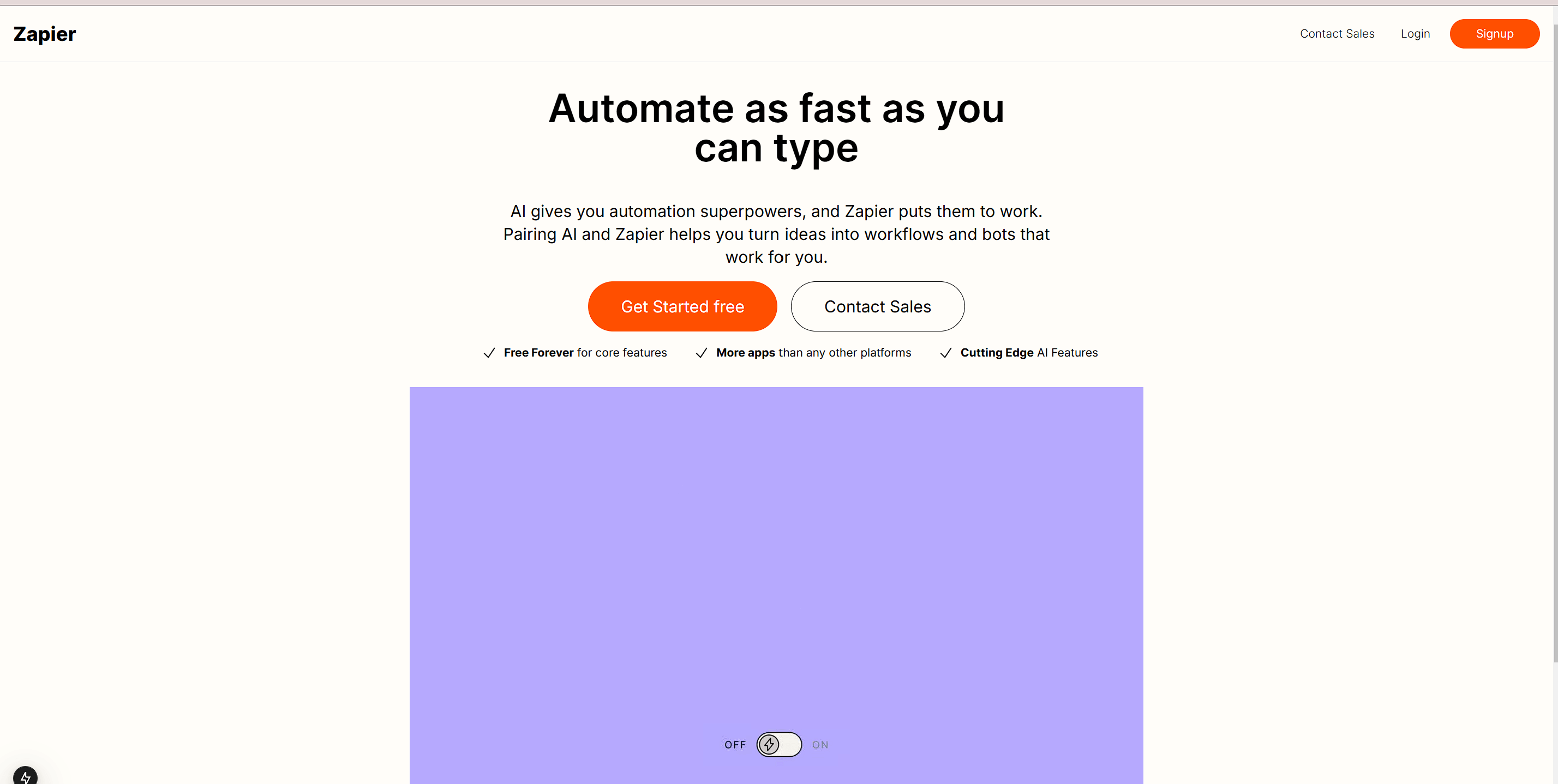 Zapier project screenshot